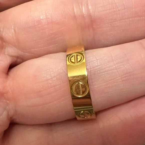 Love Ring Cartier style Gold and crystal band 7 - Picture 6 of 10